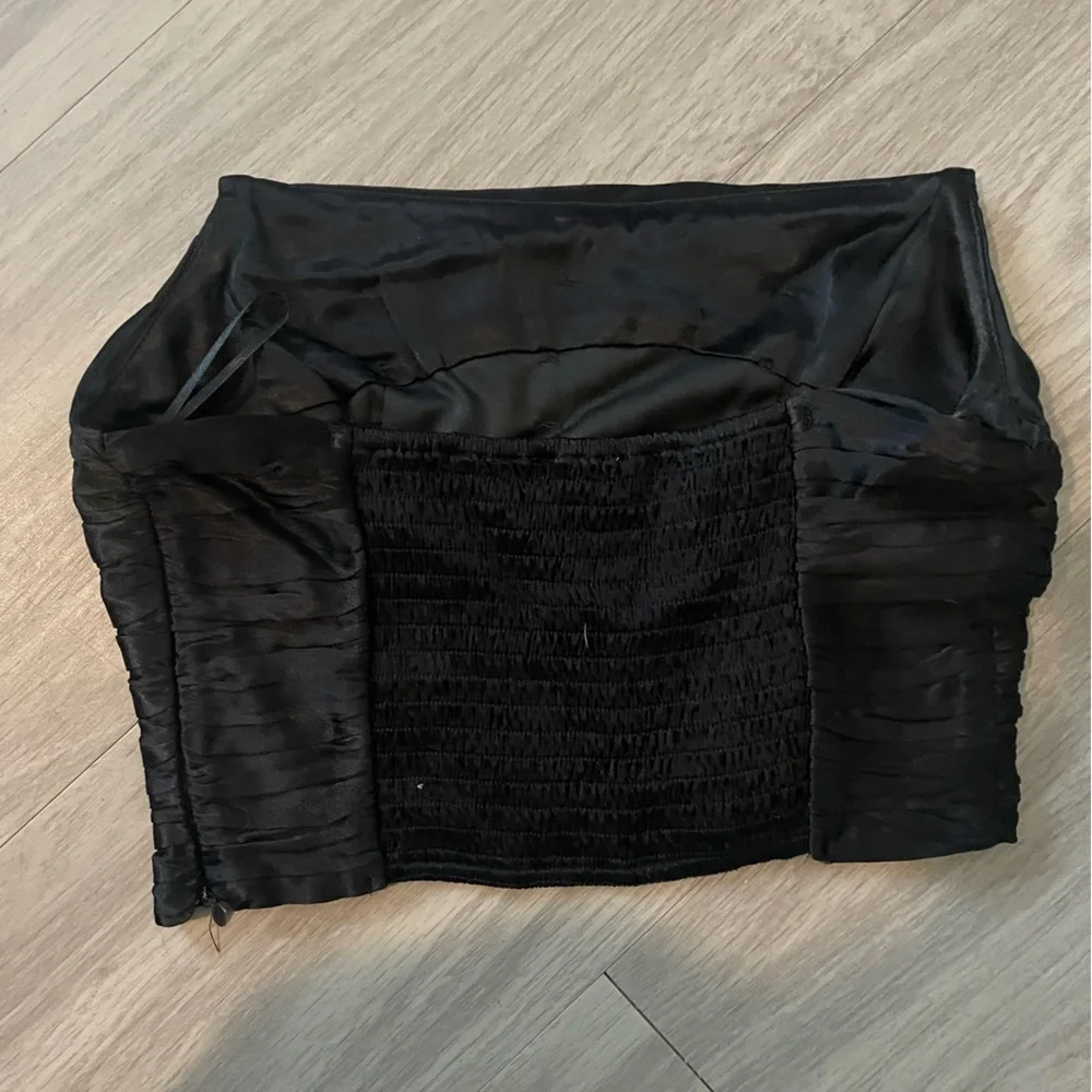 ASTR the label strapless black layered cropped tube top with elastic band - Picture 5 of 5